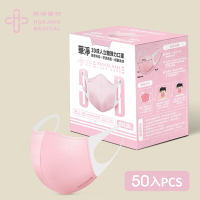 華淨醫用口罩-3D立體醫療口罩- 粉色 -成人用 (50片/盒)