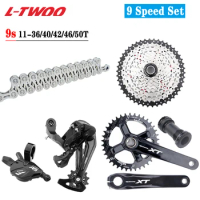 LTWOO A5 9 Speed MTB Bicycle Shifter Derailleurs 1x9 Speed With Crank Flywheel 11-36/40/42/46/50T Cassette Chain For HG Parts