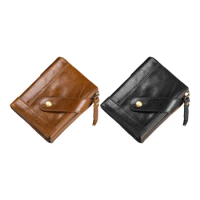 Multifunctional Soft Leather Mens Coin Purse Credit Card Holder Wallet RFID Blocking Bifold Wallet Travel Accessory