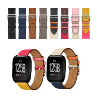 Replacement Smartwatch Straps Leather Watchbands Bracelet For Fitbit Versa Versa Lite Versa 2 SE