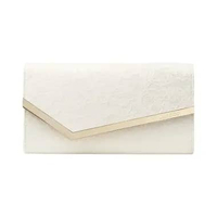 Jimmy Choo Emmie Lace Chain Linked Clutch Bag Ivory/Light Gold White
