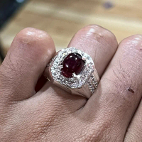 RUBY CAB 6CT - BODY SILVER HANDMADE - SIZE 19