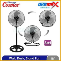 COSMOS SBF-1802 Kipas Angin Besi 3 in 1 (Stand / desk / wall Fan ) Wadesta Besi 18 inci Tornado SBF1