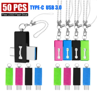 50Pcs USB C Type C USB3.0 flash drive 16GB 32GB 64G 128G for Andriods SmartPhone Memory MINI Usb Stick for SmartPhone,Tablet