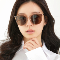 CARIN 貓眼大框韓系 偏光太陽眼鏡 NewJeans代言/棕-玫瑰金#RONAD N C2
