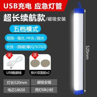 全城熱賣 - 充電照明燈應急燈管LED長條燈USB夜市戶外露營燈磁啜電筒車廂擺攤充電款/52CM/白光/68小時
