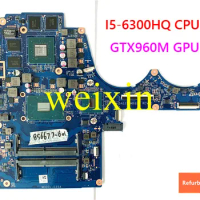 USED FOR HP PAVILION 15-BC Laptop Motherboard 856677-601 DAG35AMB8E0 W/ I5-6300HQ CPU GTX960M GPU test good mainboard