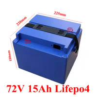 72v 15Ah Lifepo4 battery pack with bms Lithium iron battery 15ah 72v Electric Bike scooter motor battery+2A charger