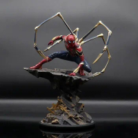 Avengers Endgame Steel hero Spider-Man Anime Hand Model Desktop Resin Decoration Marvel Peripheral Steel Suit Model Decoration