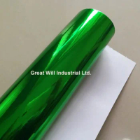 Green Chrome Air Free Mirror Vinyl Wrap Film Sticker Sheet Decal Car Styling Bike Motor Body Protect Chrome 1.52*20M/Roll