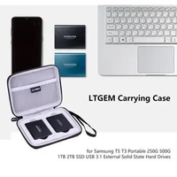 LTGEM EVA Hard Case for Samsung T5 T3 Portable 250G 500G 1TB 2TB SSD USB3.1 External Solid State Hard Drives(only case!)