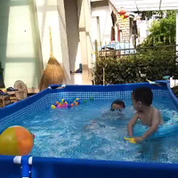 開發票 大型成人兒童家用加厚支架游泳池金魚池免充氣支架泳池室內戲水池