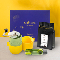 CoFeel 凱飛鮮烘豆香醇咖啡體驗禮盒組(手搖咖啡磨豆機+ U型清潔刷+阿拉比卡咖啡豆半磅)(SF0199)