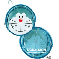 哆啦A夢 圓筒 透明 PVC 零錢包(藍色) 小叮噹 日貨 正版授權J00012662