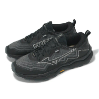 【MIZUNO 美津濃】越野跑鞋 Wave Daichi 9 GTX 女鞋 黑灰 防水 緩衝 黃金大底 運動鞋 美津濃(J1GK2556-21)