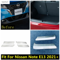 Front Bottom Grill Racing Grille Rear Skid Guard Plate Cover Kit Trim Stainless Steel Accessories For Nissan Note E13 2021 2022