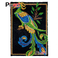 Latch Hook Rug Oriental Peacock Crocheting Tapestry Kits DIY Carpet Rug Chunky Yarn Needlework Knitted Floor Mat Hobby &amp; Crafts