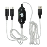 2 Meter USB IN OUT MIDI Interface Cable 5 Pin Midi to USB Cable Converter PC to Music Keyboard Adapter