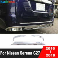 Rear Bottom Bumper Cover Trim For Nissan Serena C27 2016 2017 2018 2019 Chrome Car Tail Boot Lip Molding Strip Accessories 3pcs