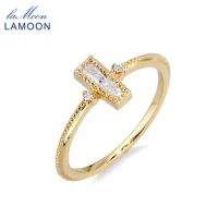 LAMOON Gemstone Ring For Women Natural Quartz Ring 925 Sterling Silver Gold Vermeil Dainty Thin Finger Ring Handmade Jewelry