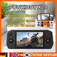 POWKIDDY X28 POWKIDDY RGB20S Retro Handheld Game Console Android 11 5.5 Inch Touch IPS Screen 512G 70000 Game T618 PS2 KID Gift