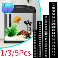 1/3/5Pcs Aquarium Thermometer Sticker Digital Aquarium Fish Tank Fridge Thermometer Sticker Measurement Temperature Pet Tools