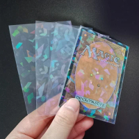 100Pcs/Lot Fits Standard Size Holographic Matte Black Trading Game Card Sleeves for Yugioh