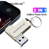 Usb 3.0 Flash Drive pendrive 32GB 64GB 128GB 256GB 512GB For iPhone Usb/Otg/Lightning 2 in 1 Pen Drive For iOS External Storage