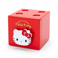 小禮堂 Hello Kitty 積木盒 收納盒 抽屜盒 方形塑膠 單抽 置物盒 可堆疊 (紅 大臉文具)