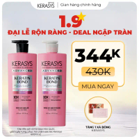 Cặp dầu gội xả Hàn Quốc giảm gãy rụng, phục hồi chăm sóc tóc Kerasys Keratin Bond Volume 600ml x2