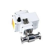 45mm High Platform Stainless Steel Sanitary Grade 2 Way Motorized Stainless Steel Ball Valve Electric Actuator For Food