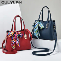 Ladies Handbag For Daily Used Solid Plaid Crossbody Bags For Women Chain Decor Fashion Shoulder Bag