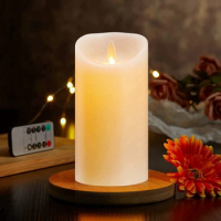 6X LED Candles, Flickering Flameless Candles, Rechargeable Candle, Real Wax Candles With Remote Control,12.5Cm A