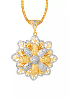 TOMEI TOMEI Dual-Tone Blooming Flower Pendant, Yellow Gold 916