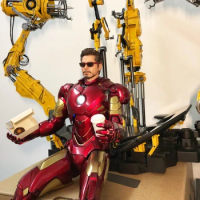 Hottoys Mms462d22 Alloy Iron Man 2 Mk4 Armor Demolition Set Original Marvel Legends War Machine Hangar Model Action Figure Toys