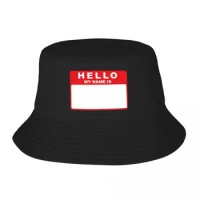 Hello My Name Is (red) Bucket Hat Thermal Visor Rave Beach Outing Trucker Hat Men's Caps Women's