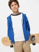 UNIQLO KIDS Jaket Hoodie Dry Sweat anak Ritsleting Full-Zip BLUE 120