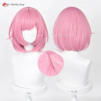 Ootori Emu Cosplay Wig Anime Emu Wig 34cm Short Pink Heat Resistant Synthetic Hair Wigs + Wig Cap
