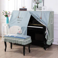 New European Piano Cover Sets General Modern Dustproof Piano Cover Stool Seats Cover Home Decor Full Cover Piano Dust Cover