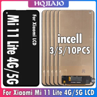 3/5/10PCS INCELL 6.55" For Xiaomi Mi 11 Lite M2101K9AG LCD Display Touch Screen Digitizer Assembly For Mi11 Lite 5G M2101K9G LCD