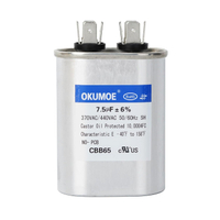7.5uF 7.5 MFD 370V/440V CBB65 Dual Run Oval Start AC Capacitor for AC Motor Start Fan Start Heat Pum
