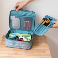 Travel Waterproof Portable Women's Cosmetic Bag High Capacity Toiletries Organizer Storage Cosmetic Box Zipper Beauty Bag Nuskin
