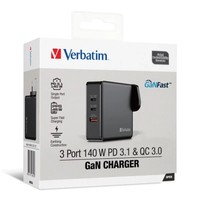 Verbatim 威寶 VERBATIM 3端口140W PD 3.1 &amp; QC 3.0 GaN充電器
