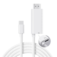 【ZA喆安】Type-C轉HDMI 4K投影傳輸線 附Type-C快速充電孔(適用iPhone/MacBook/iPad/手機/平板/筆電)