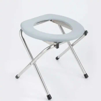 Foldable Elderly Pregnant Commode Chair Bedside Potty Mobile Toilet Stool Shower Chair for Accessibility
