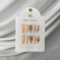 LBS Barbie Nails Kuku Palsu Cantik Fake Nails Press On Nails Custom Nails Handmade Praktis Reusable 