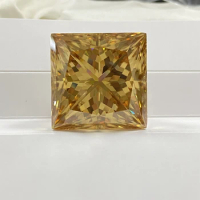 Meisidian Big Size Princess Cut 30x30x22.8mm 154 Carat Gold Yellow Moissanite Diamond Stone
