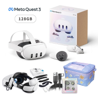 Meta Quest 3 128G VR主機+BOBOVR M2 Pro+M2轉M3配件包+收納包+貓咪類比套 送數據傳輸線 (USB A轉C)