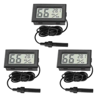 Probe 3Pcs With Living Aquarium Hygrometer Reptile Digital Office Poultry Incubator Thermometer Thermometers for Room
