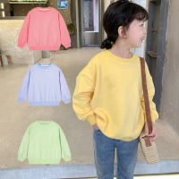 【Baby 童衣】韓版簡約素色長袖上衣 男女童上衣 兒童T-Shirt 88968(共４色)